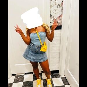 SHEIN Blue Denim Tube Top